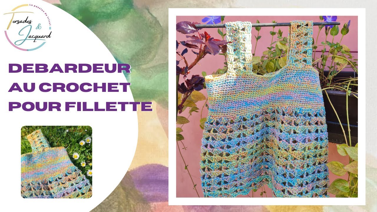 Débardeur fillette au crochet en fil Illusion