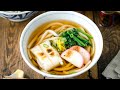 Udon Noodle Soup with Toasted Mochi 力うどん