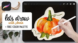 Procreate Watercolor Tutorial • Easy Watercolor Halloween Pumpkin for Beginners