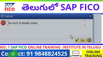 Vendor creation Error & Solution  - Error Account xxxxx already exists - SAP FICO Course in Telugu