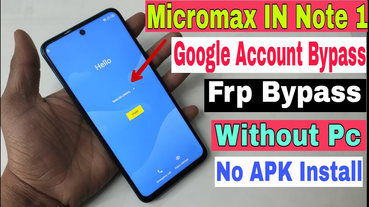 Micromax IN Note 1 FRP Bypass Android 10 2021  E7746 Google