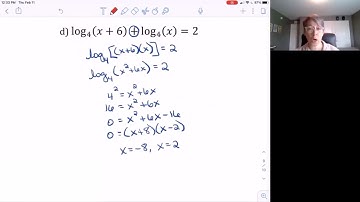 6.6 Exponential and Logarithmic Equations: Solving Logarithms