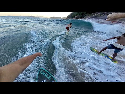 POV Skimboarding in Brazil: A Wedge Wave Paradise