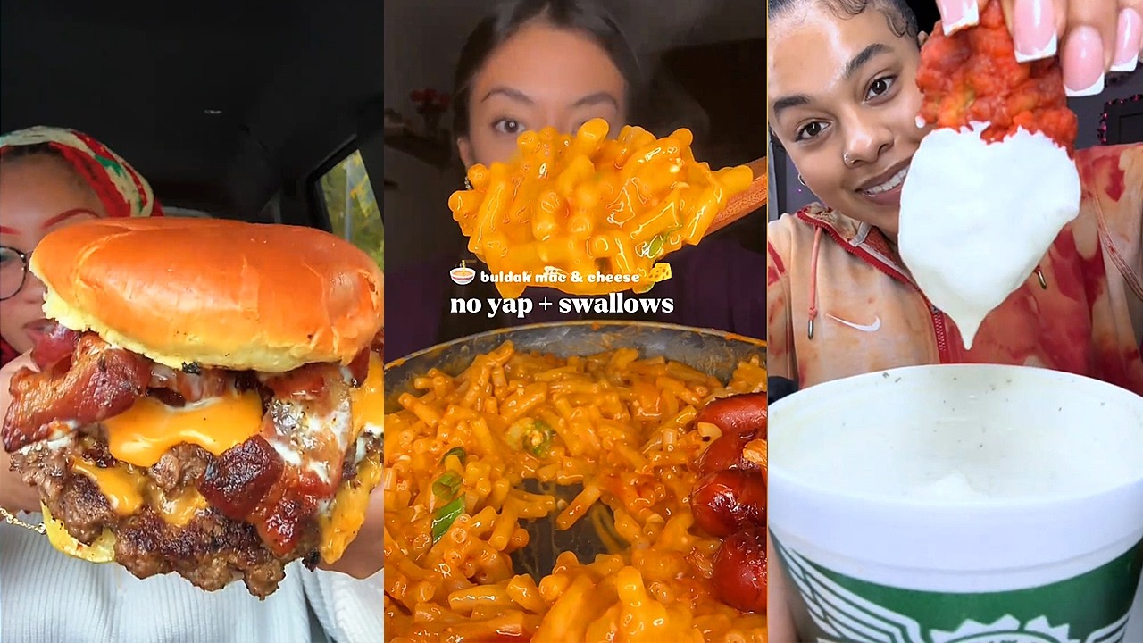 Asmr TikTok EATING NO talking |388| Chili’s Grill & Bar Bacon Rancher Burger, Raising Canes and more