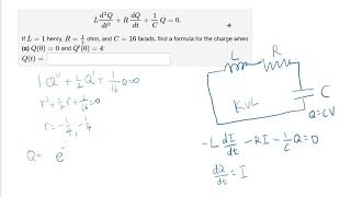 LRC circuit differential equation for charge Q
