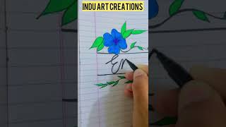 Notebook Front page design idea 💙#frontpage #art #youtubeshorts #viralvideo #craftastherapy #diy