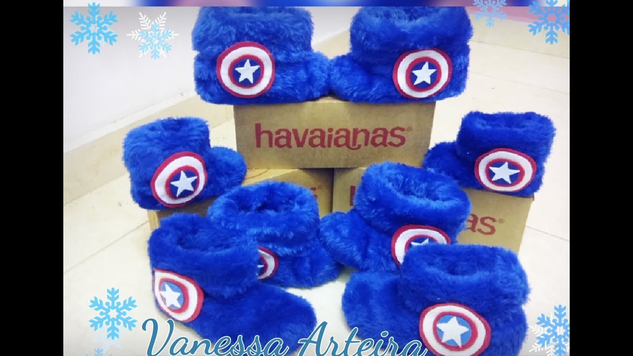 Botinha na HAVAIANA  (nova técnica 3 costuras)-VANESSA ARTEIRA