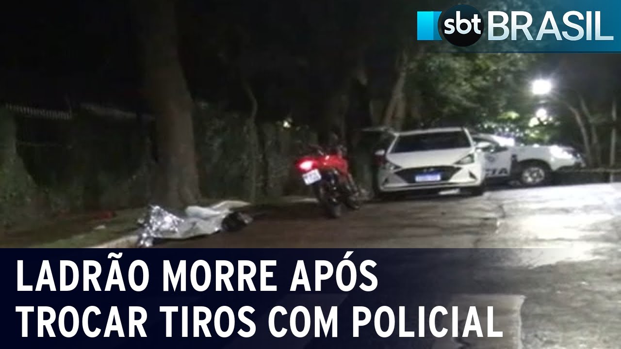 Ladrão morre após trocar tiros com policial em São Paulo | SBT Brasil (04/06/22)