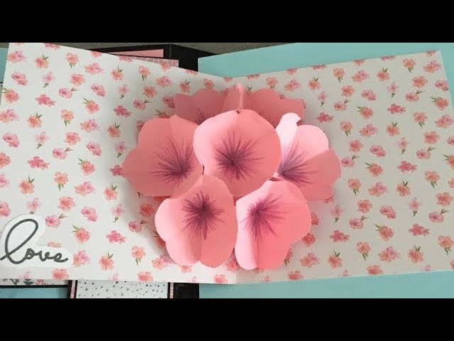 Tuto Scrap Carte Pop Up Fleurs 8eme Partie Rose Et Bleu Youtube