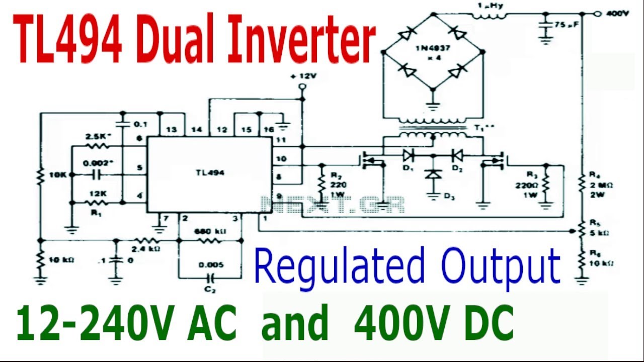  TL494  INVERTER  with Output Regulation 12 240V AC YouTube