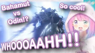 Luna CANT STOP YELLING during the Odin vs Bahamut scene.