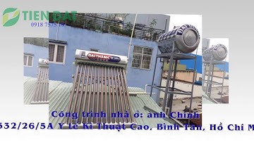 lắp máy nước nóng năng lượng mặt trời trên mái tôn