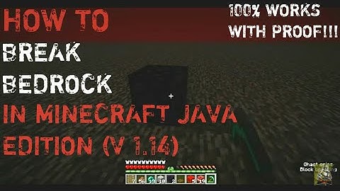 How to Break Bedrock(THE UNBREAKABLE BLOCK) in Minecraft Java Edition (version 1.14)