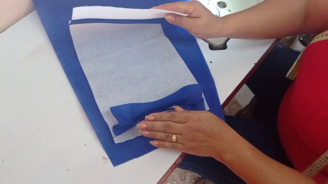 confeccion de bolsillo ribete de una pestaña