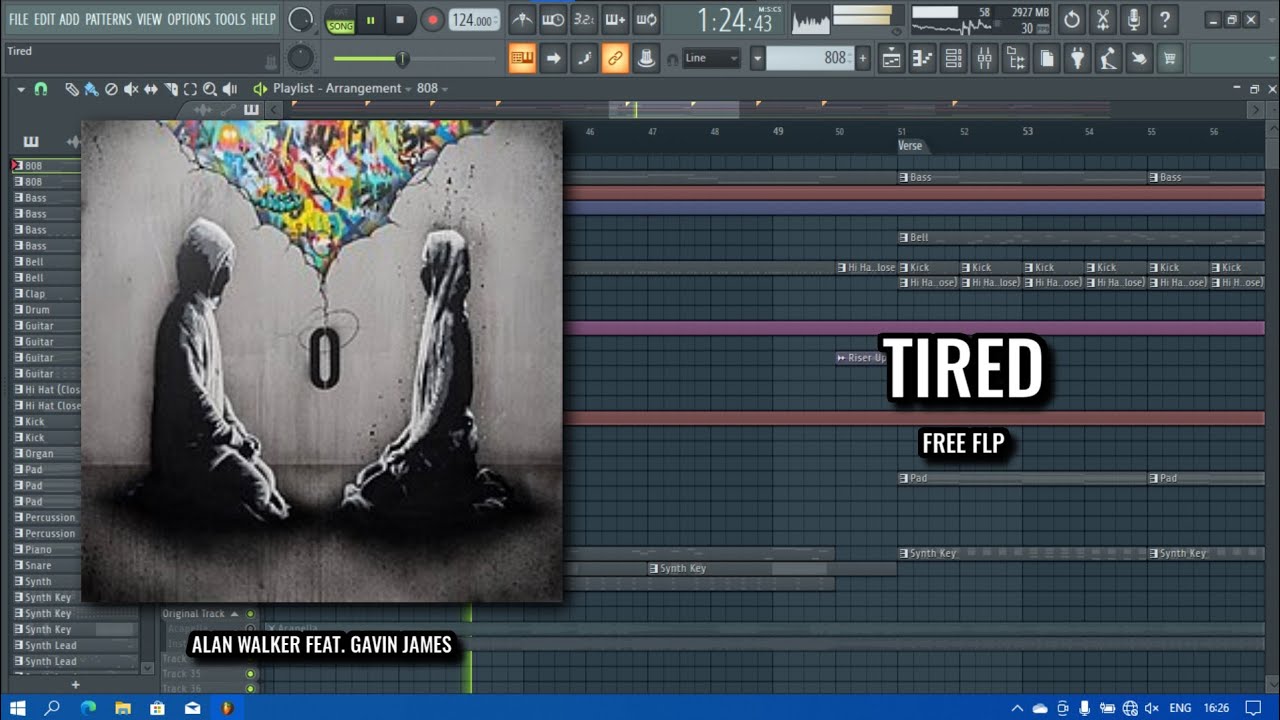 Alan Walker  - Tired (feat. Gavin James) (FL Studio Remake)