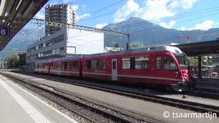 RhB ABe 8/12 3513 vertrekt te Landquart 17-07-2014