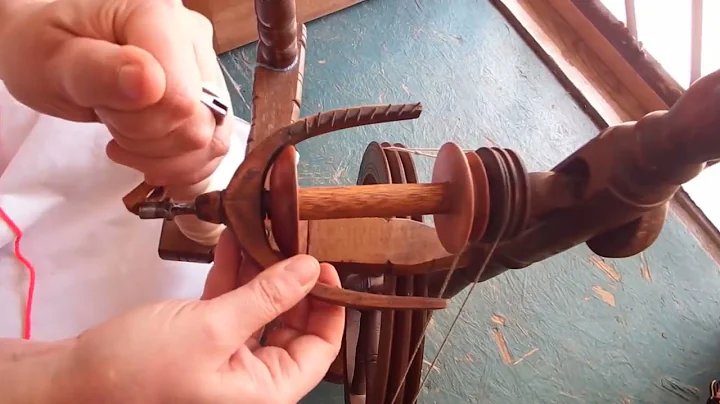 Starting to spin on a Double Drive Spinning Wheel