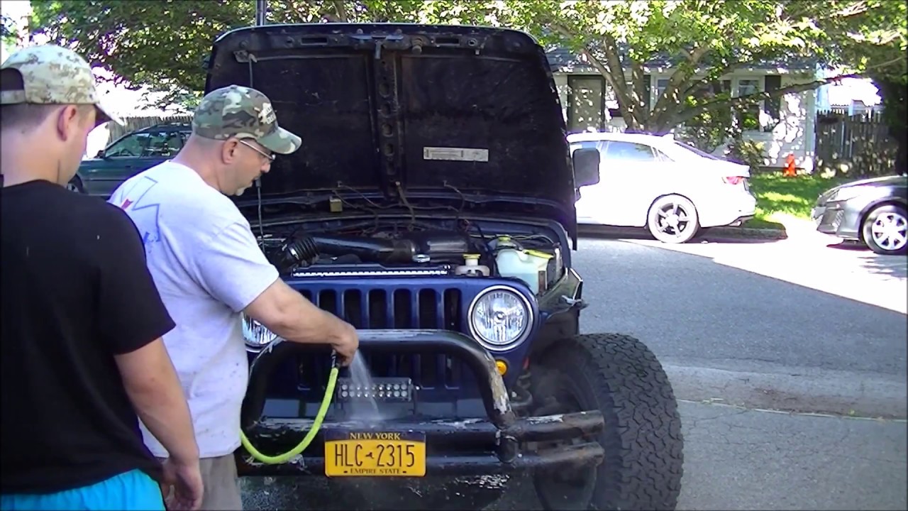 2001 Jeep Wrangler TJ Radiator and Water Pump Replacement Part 2 - YouTube