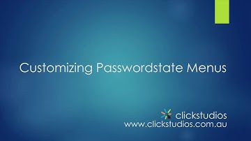 Customize Passwordstate Menus