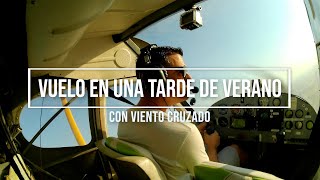 Vuelo en tarde de verano con viento cruzado en Camarenilla con la Tecnam P92