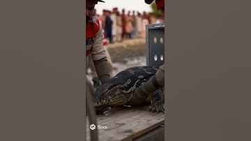 The monitor lizard even attacks the rescue team that came to save it. #yt #soralife #ytshorts #viral