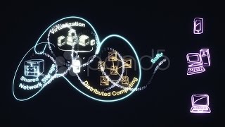 Cloud Computing Concept Animation Hd. Stock Footage