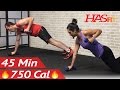 45 Min HIIT Strength and Cardio Workout at Home - Cardio and Strength Training Workouts with Weights