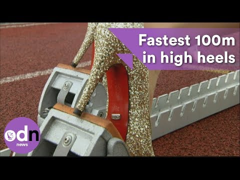 Fastest 100m in high heels in Guinness World Record attempt