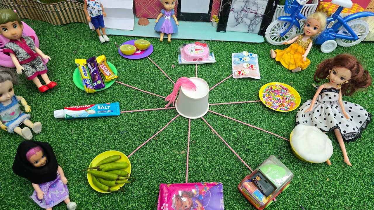 Paper cup rope game விளையாட போறோம் ஜாலி😀/Barbie show videos tamil