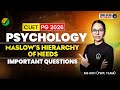 CUET PG Psychology 2026 | Maslow’s Hierarchy of Needs Most Important Questions
