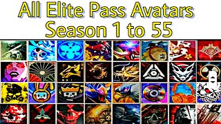 Free Fire All Elite Pass avatars season 1 to 55 #freefiremax #freefireavaterbanner #oldfreefire screenshot 3