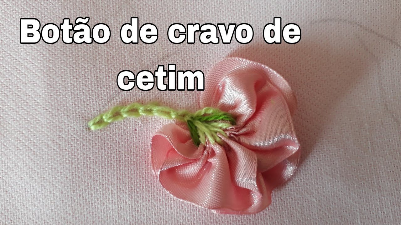 BOTÃO DE CRAVO DE CETIM.Aprenda fazer um lindo e fácil botão feito com fita de cetim.
