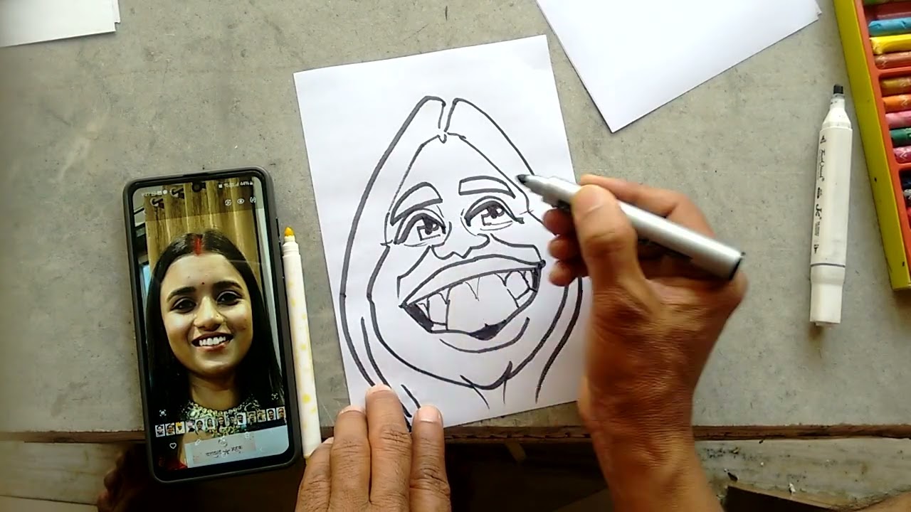 Quick Sketch, freehand 🤣 Funny Face 🤣🤣Caricature/Cartoon😍😍Face creator CHACHA 