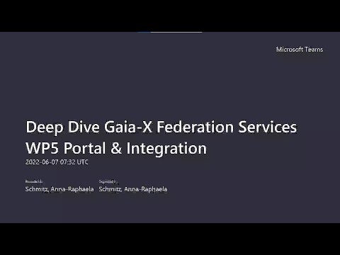 Deep Dive - Gaia-X Federation Services WP5: Portal & Integration DE