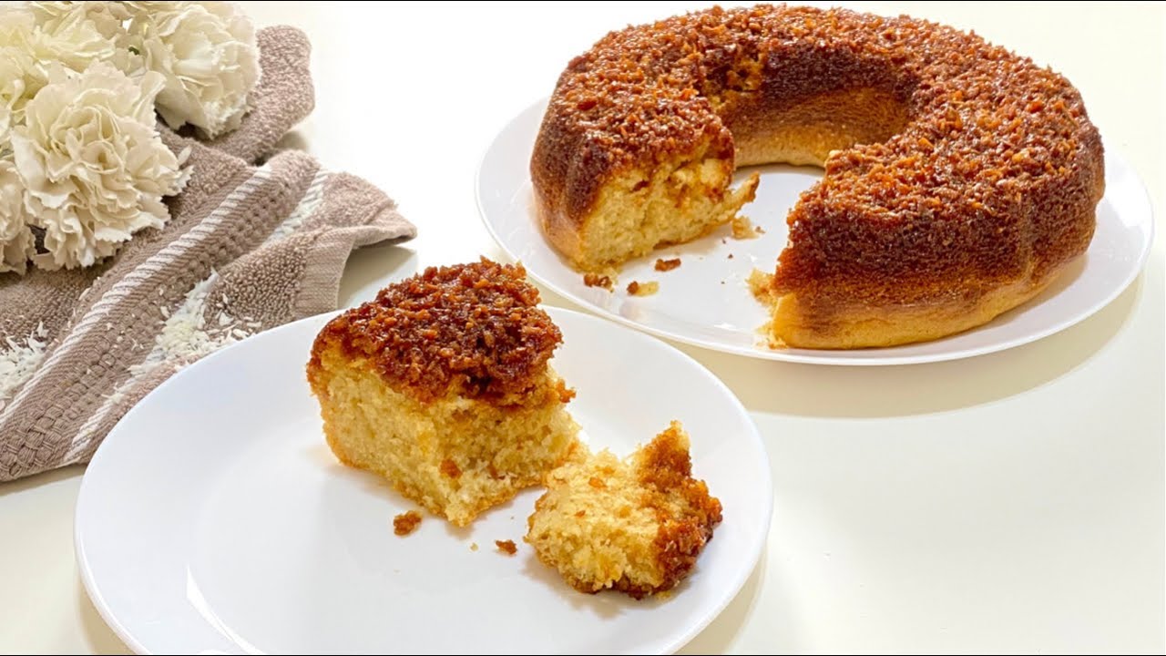 كيكه طريه متشبعه بالصوص كيكة جوز الهند والكراميل طعمها خيالي