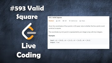 Valid Square | Live Coding with Explanation | Leetcode #593