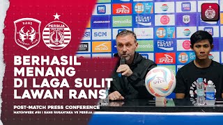Persija Berhasil Menang atas RANS Nusantara FC | Press Conference
