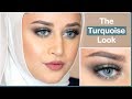 A Blueish/Greenish Makeup Glamed look Tutorial | توتوريال مكياج سهرات تركواز بالشرح