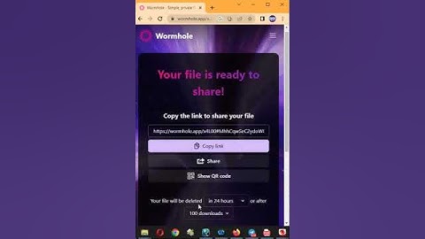 Amazing web site Send or share large files for free  Wormhole.app