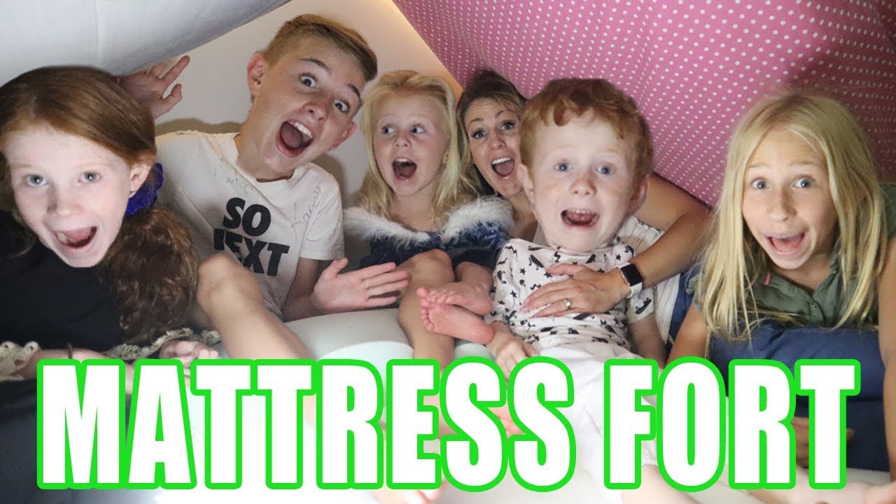 24-hours-in-a-mattress-fort-challenge-whole-family-youtube