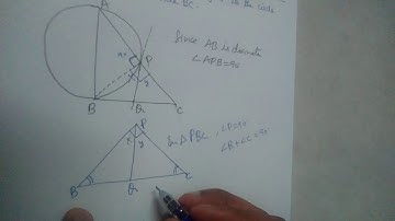 In a right angle triangle ABC, circle with side AB as diameter is drawn to intersect the hypotenuse.