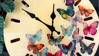 How To Make: Gorgeous Butterfly Resin Clock screenshot 1