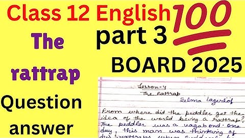 The rattrap question answer |flamingo chapter 4 question answer|the rattrap important questions