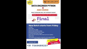 Unlock your dream tech career with our exclusive Data Engineer Python + AWS Course!