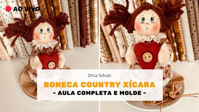 VESTIDO E CALÇA DE BONECA DE PANO COM MOLDE GRÁTIS DRICA TV 