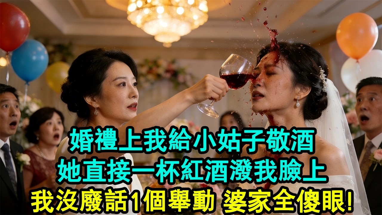 婚禮上我給小姑子敬酒，她卻直接把紅酒潑我臉上：鄉下賤種不配當我嫂嫂！婆婆暗自偷笑，老公警告我忍著，我沒廢話1個舉動，婆家徹底傻眼！#家庭故事 #生活經驗 #為人處世