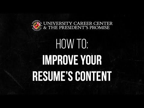 How to: Improve Your Resume's Content