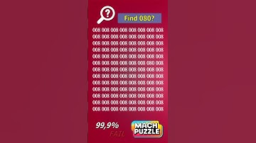 Find 080 where? | Brain Teaser IQ Test #shorts #different #puzzles #opticalillusion #quiz