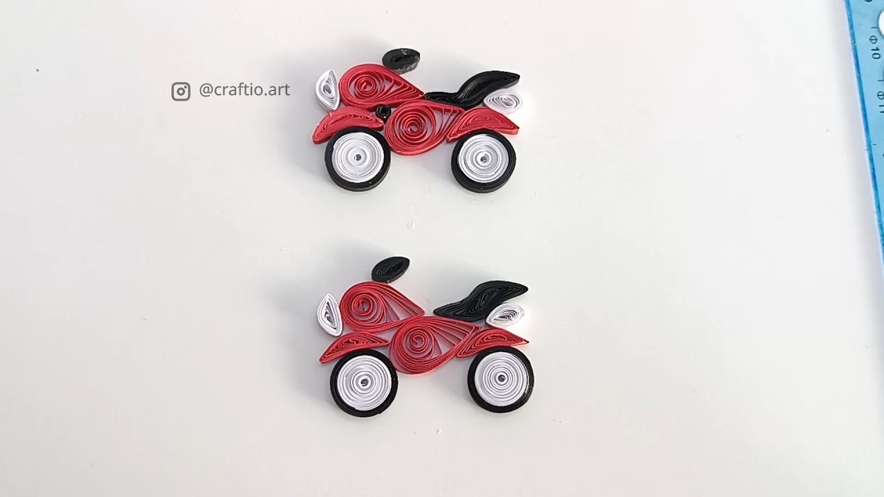 Step-by-Step Quilled Bike Tutorial | Easy Paper Quilling Motorcycle Craft 🏍️