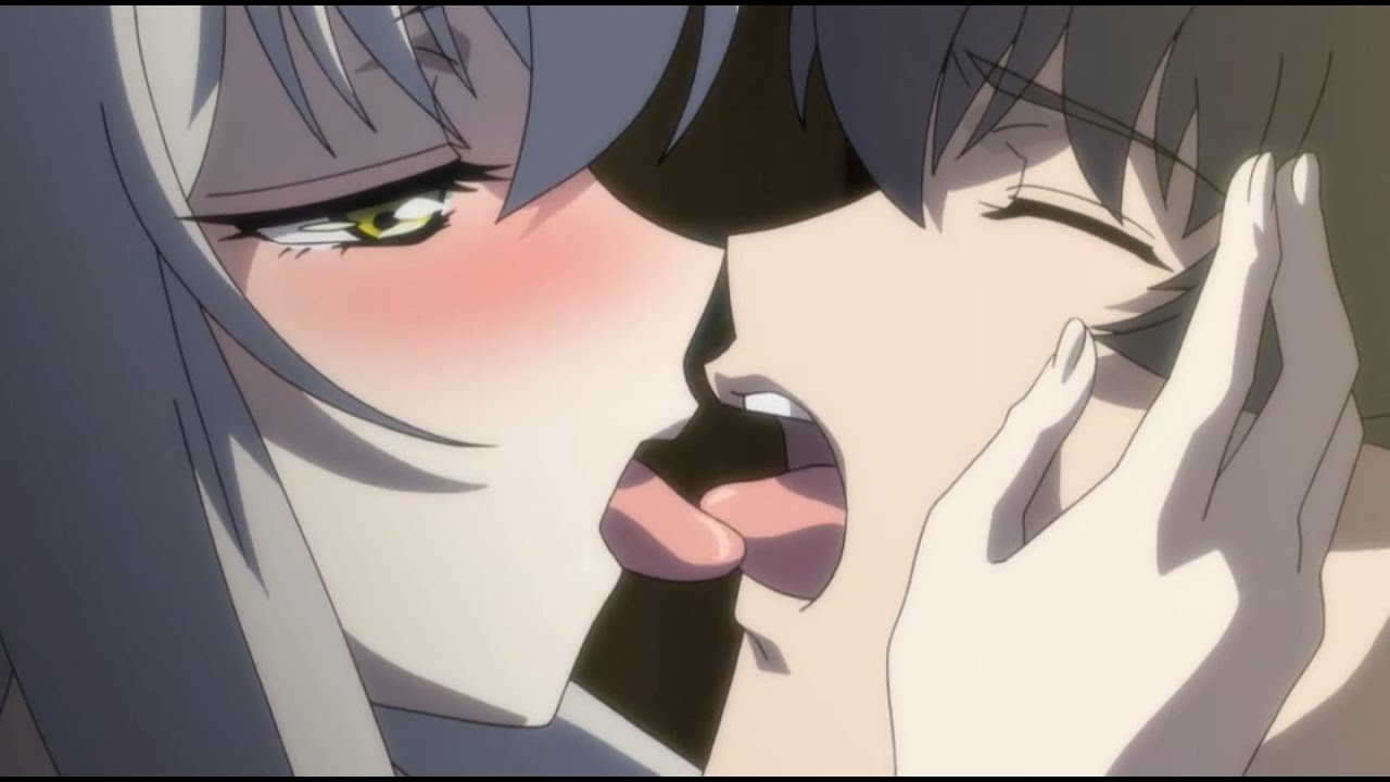 Yuri kissing anime
